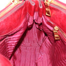 PRADA Hand Bag Vitter Shine 2way Red Gold Auth 204038-21