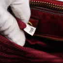 PRADA Hand Bag Vitter Shine 2way Red Gold Auth 204038-24
