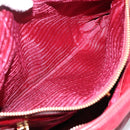 PRADA Hand Bag Vitter Shine 2way Red Gold Auth 204038-26