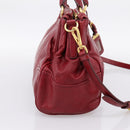 PRADA Hand Bag Vitter Shine 2way Red Gold Auth 204038-4
