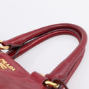PRADA Hand Bag Vitter Shine 2way Red Gold Auth 204038-8