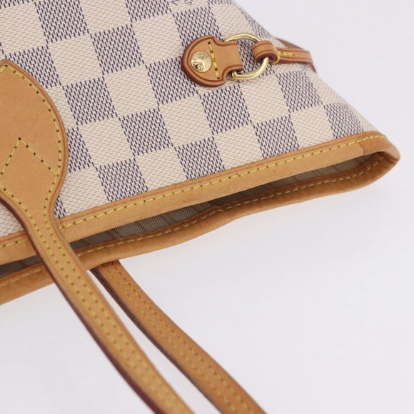 LOUIS VUITTON Damier Azur Neverfull MM Tote Bag N41605 LV Auth 204040A