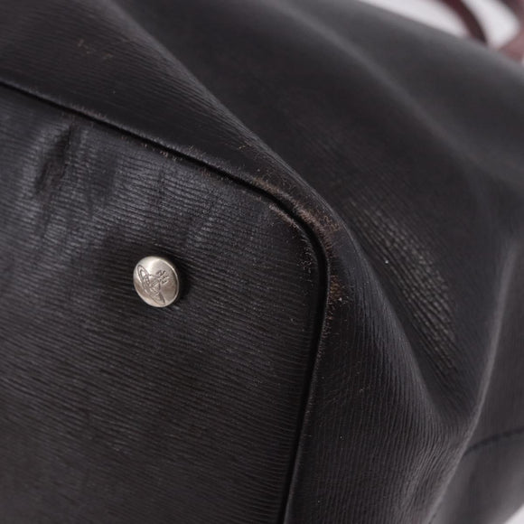 Vivienne Westwood Tote Bag Leather 2way Black Silver Auth 204042