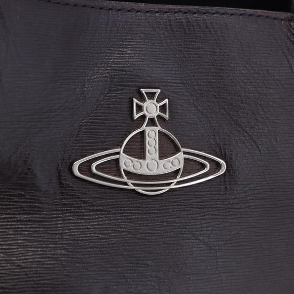 Vivienne Westwood Tote Bag Leather 2way Black Silver Auth 204042