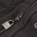 HERMES Her Line Tote MM Tote Bag Canvas Gray Silver Auth 204044-24