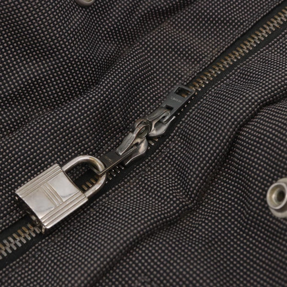 HERMES Her Line Tote MM Tote Bag Canvas Gray Silver Auth 204044
