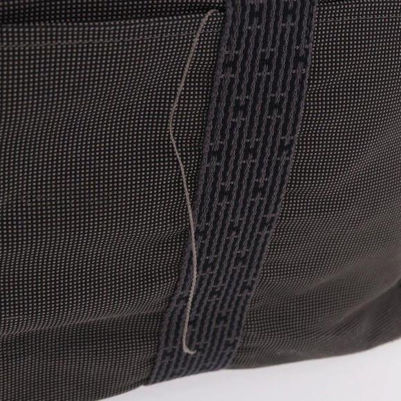 HERMES Her Line Tote MM Tote Bag Canvas Gray Silver Auth 204044