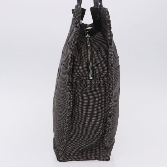 HERMES Her Line Tote MM Tote Bag Canvas Gray Silver Auth 204044