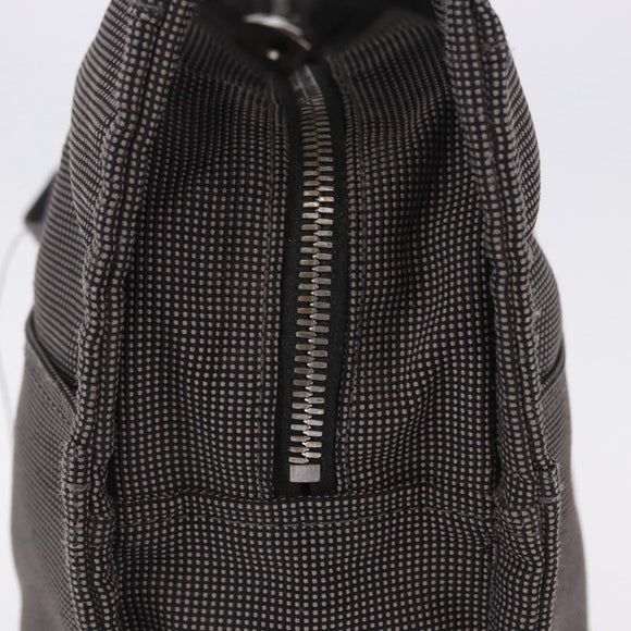 HERMES Her Line Tote MM Tote Bag Canvas Gray Silver Auth 204044
