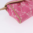 CELINE Paris Macadam Canvas Shoulder Bag Denim Pink Gold Auth 204045A-12