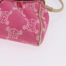 CELINE Paris Macadam Canvas Shoulder Bag Denim Pink Gold Auth 204045A-13