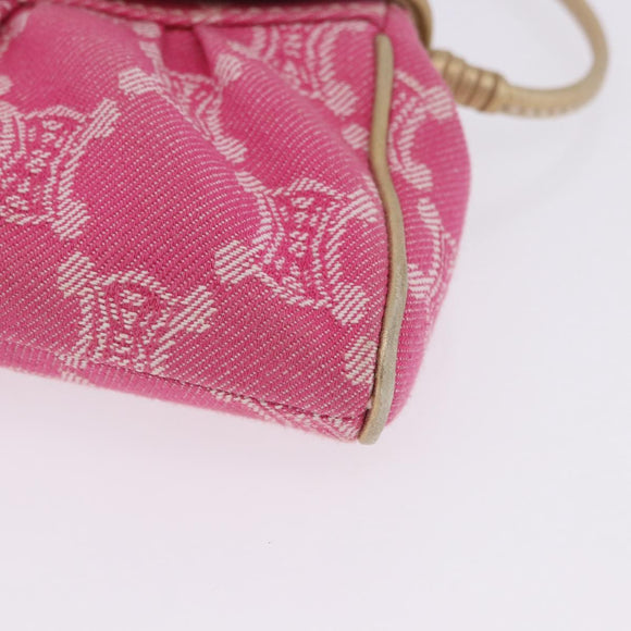 CELINE Paris Macadam Canvas Shoulder Bag Denim Pink Gold Auth 204045A