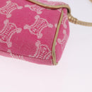 CELINE Paris Macadam Canvas Shoulder Bag Denim Pink Gold Auth 204045A-15