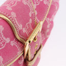 CELINE Paris Macadam Canvas Shoulder Bag Denim Pink Gold Auth 204045A-17