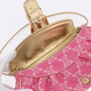 CELINE Paris Macadam Canvas Shoulder Bag Denim Pink Gold Auth 204045A-19