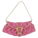 CELINE Paris Macadam Canvas Shoulder Bag Denim Pink Gold Auth 204045A-2
