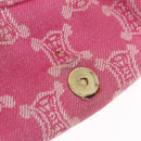 CELINE Paris Macadam Canvas Shoulder Bag Denim Pink Gold Auth 204045A-22
