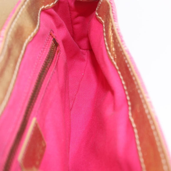 CELINE Paris Macadam Canvas Shoulder Bag Denim Pink Gold Auth 204045A