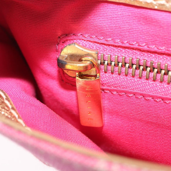 CELINE Paris Macadam Canvas Shoulder Bag Denim Pink Gold Auth 204045A