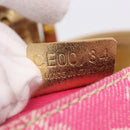 CELINE Paris Macadam Canvas Shoulder Bag Denim Pink Gold Auth 204045A-29
