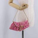 CELINE Paris Macadam Canvas Shoulder Bag Denim Pink Gold Auth 204045A-30