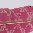 CELINE Paris Macadam Canvas Shoulder Bag Denim Pink Gold Auth 204045A-4