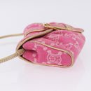 CELINE Paris Macadam Canvas Shoulder Bag Denim Pink Gold Auth 204045A-7