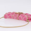 CELINE Paris Macadam Canvas Shoulder Bag Denim Pink Gold Auth 204045A-8