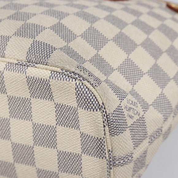 LOUIS VUITTON Damier Azur Neverfull PM Tote Bag N41362 LV Auth 204046A