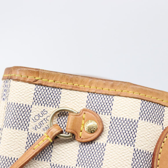 LOUIS VUITTON Damier Azur Neverfull PM Tote Bag N41362 LV Auth 204046A