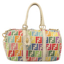 FENDI Zucca Canvas Hand Bag 2way Multicolor Gold Auth 204048A-13