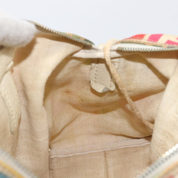 FENDI Zucca Canvas Hand Bag 2way Multicolor Gold Auth 204048A