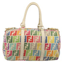 FENDI Zucca Canvas Hand Bag 2way Multicolor Gold Auth 204048A-2