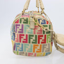 FENDI Zucca Canvas Hand Bag 2way Multicolor Gold Auth 204048A-4