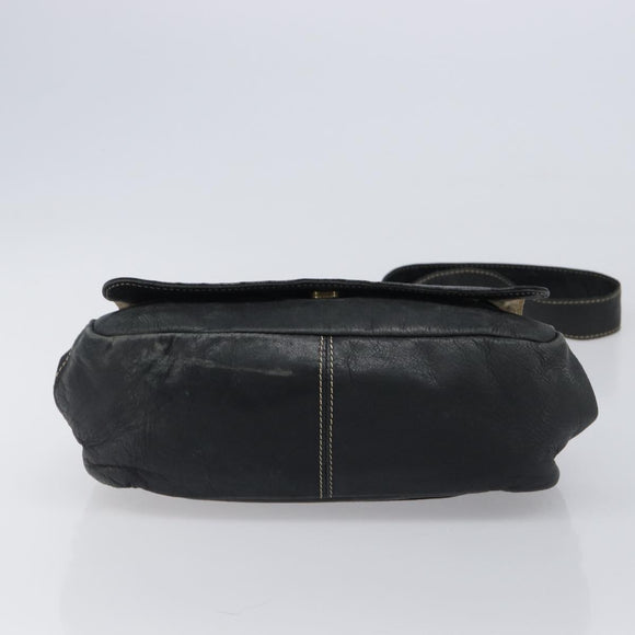 Vivienne Westwood Shoulder Bag Leather Black Auth 204052