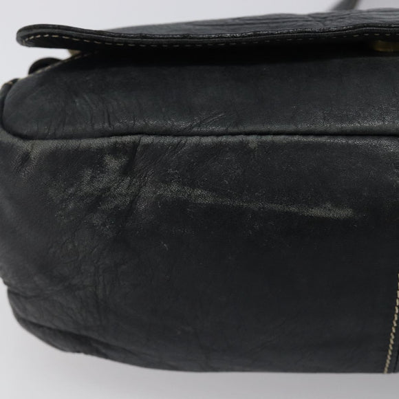 Vivienne Westwood Shoulder Bag Leather Black Auth 204052