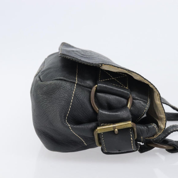 Vivienne Westwood Shoulder Bag Leather Black Auth 204052