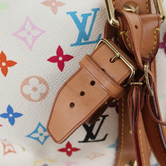 LOUIS VUITTON Monogram Multicolor Keepall 45 Bag White M92641 LV Auth 204053V