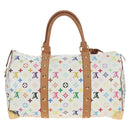 LOUIS VUITTON Monogram Multicolor Keepall 45 Bag White M92641 LV Auth 204053V-2