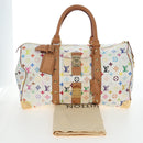 LOUIS VUITTON Monogram Multicolor Keepall 45 Bag White M92641 LV Auth 204053V-12