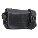 Vivienne Westwood Shoulder Bag Leather Black Gold Auth 204055-1