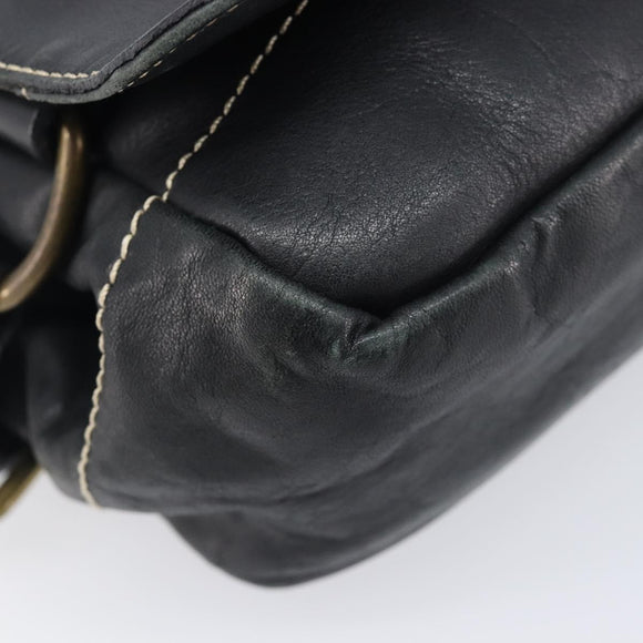Vivienne Westwood Shoulder Bag Leather Black Gold Auth 204055