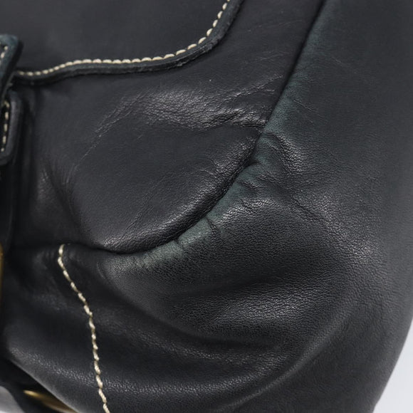 Vivienne Westwood Shoulder Bag Leather Black Gold Auth 204055
