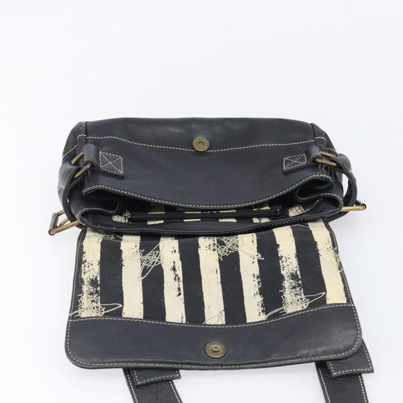 Vivienne Westwood Shoulder Bag Leather Black Gold Auth 204055