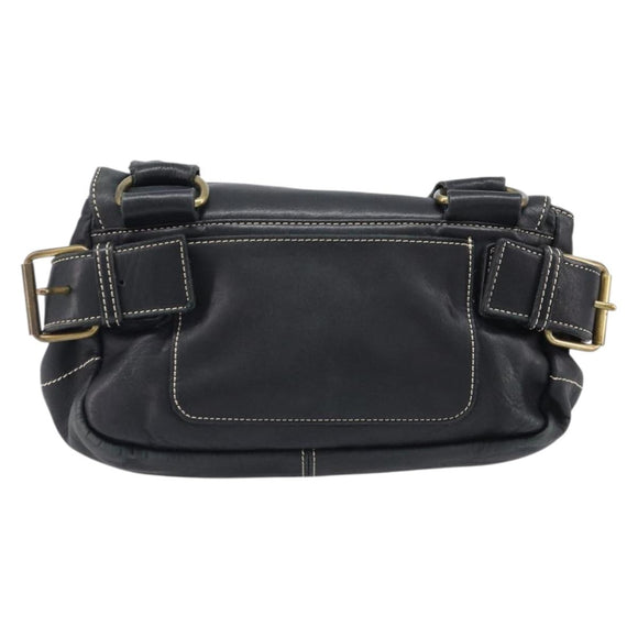 Vivienne Westwood Shoulder Bag Leather Black Gold Auth 204055