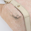 GUCCI GG Canvas Abbey Tote Bag Pink Gold 130736 Auth 204056-14