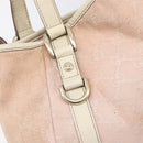 GUCCI GG Canvas Abbey Tote Bag Pink Gold 130736 Auth 204056-18