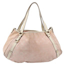 GUCCI GG Canvas Abbey Tote Bag Pink Gold 130736 Auth 204056-2