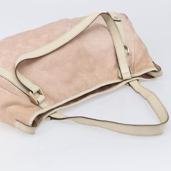 GUCCI GG Canvas Abbey Tote Bag Pink Gold 130736 Auth 204056