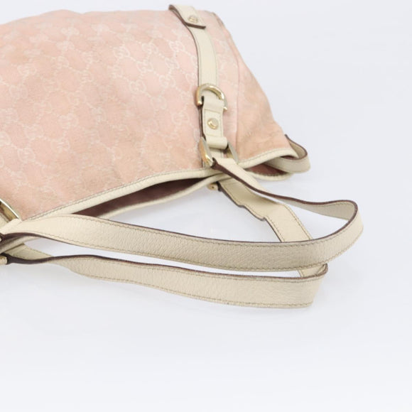 GUCCI GG Canvas Abbey Tote Bag Pink Gold 130736 Auth 204056